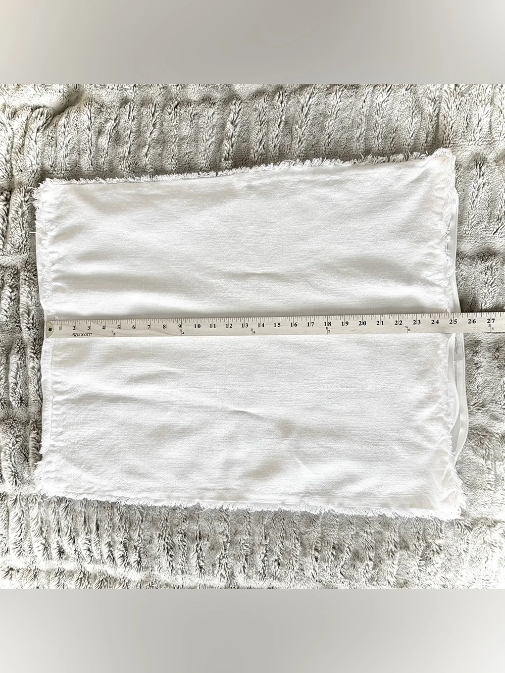 Casaluna Heavyweight Linen Blend Standard Pillow Sham White EUC
